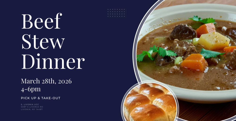 2026 Beef Stew Dinner promotional flyer