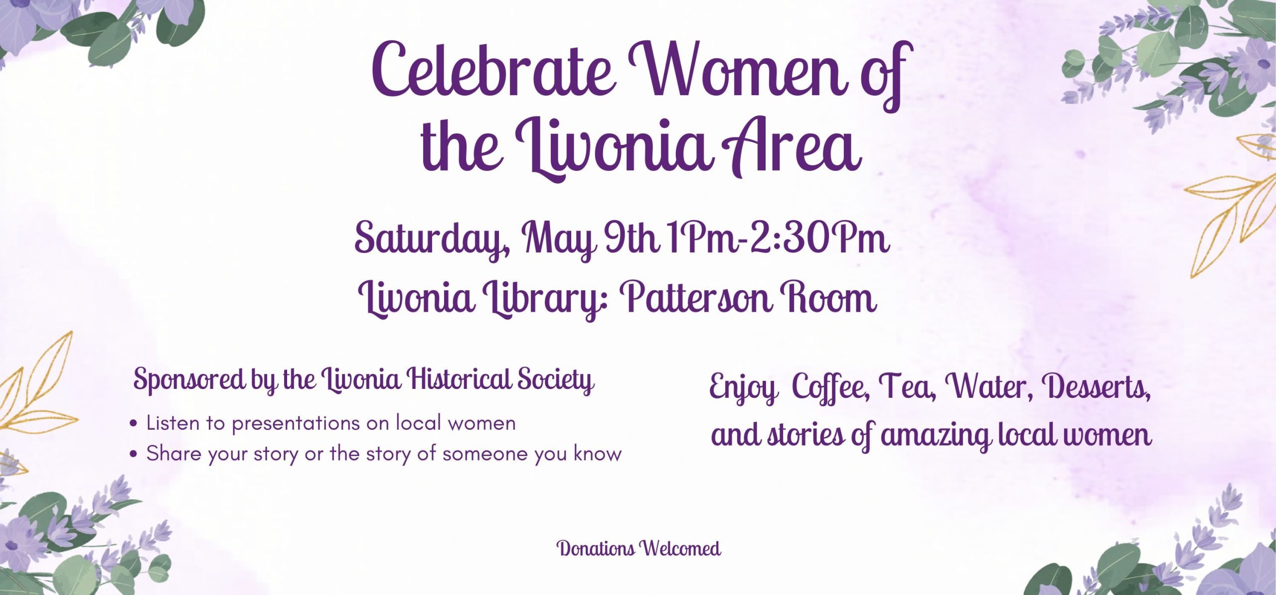 Celebrate Women of Livonia 2026 event poster